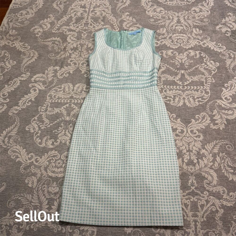 Antonio Melani Women's Green Polka Dot Sheath Dress Standard Size 0 Knee Length